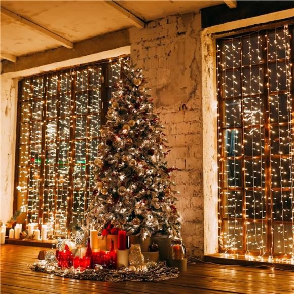 360 LED Christmas Icicle Lights Outdoor Dripping Ice Cycle...